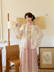 Xinghua Yue 杏花约 Apricot Rendezvous Fantasy Song Dynasty Embroidered Beizi & Songku Pants Set