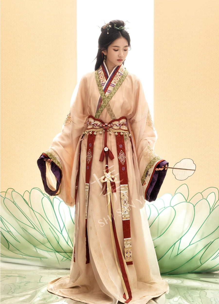 Jiu Shao 九韶 Ninth Harmony Fantasy Han Dynasty Pearl Zhiju Straight Hem Robe Set