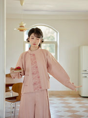 Walking After Midnight 午夜行走 Modernized Daily Cotton Tang Song Pantsuit Set