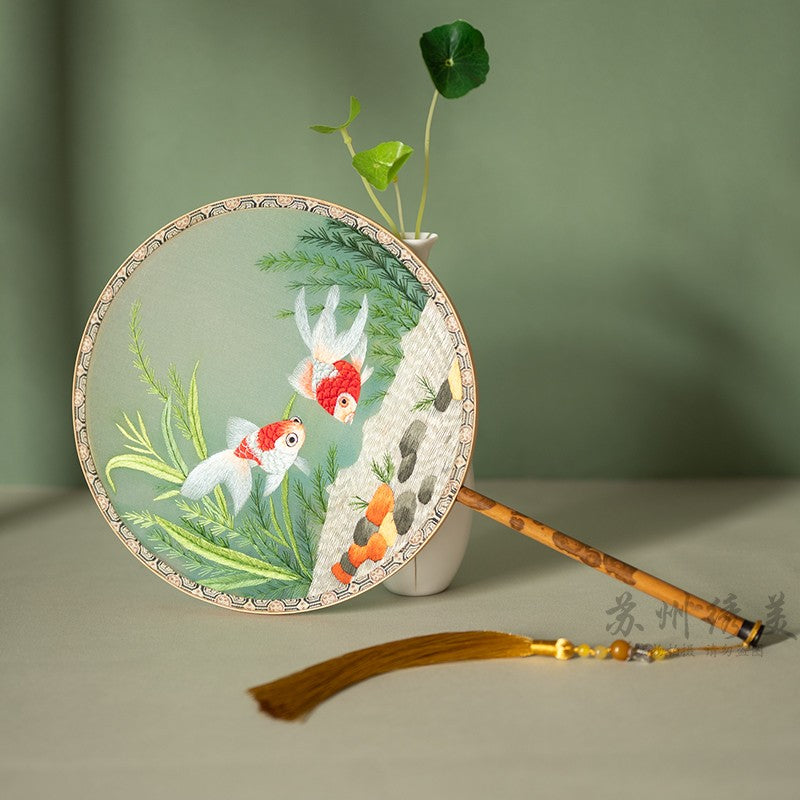 Guqü Tuanshan 古典团扇 Transparent Silk Various Embroidered Round Fans