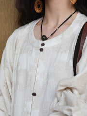 Hei Qiao 黑巧 Dark Chocolate Modernized WeiJin Ming Changshan Cotton Long Top & Lantern Trousers Set