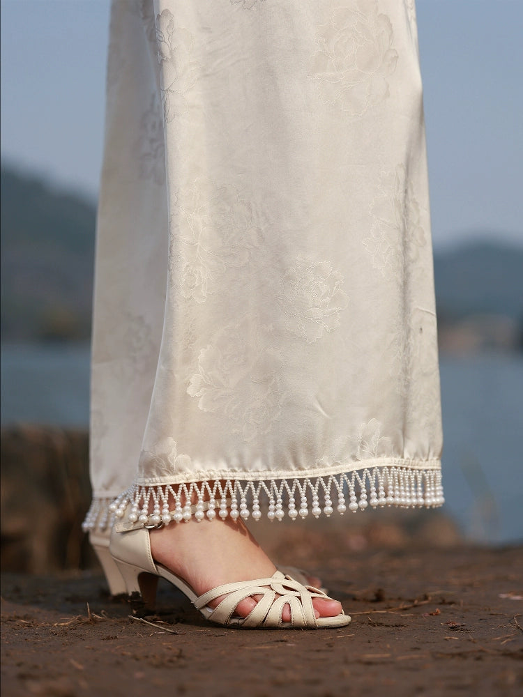 Si 似 Appearing 1920s Beaded Jacquard Qipao Petticoat Underskirt