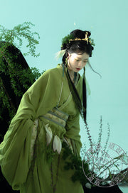 Yu Ying 遇萤 Encountering a Firefly Modernized Warring States Zhiju Straight Hem Robe Set