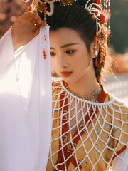 Jing Min 敬敏 Pearl Yunjian Cloud Collar Hanfu & Qipao Shawl