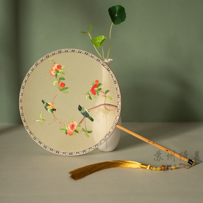 Guqü Tuanshan 古典团扇 Transparent Silk Various Embroidered Round Fans