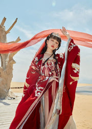 Xi Hé 羲和 Sky Goddess Modernized Tang Dynasty Daxiushan Qixiong Ruqun Wedding Set