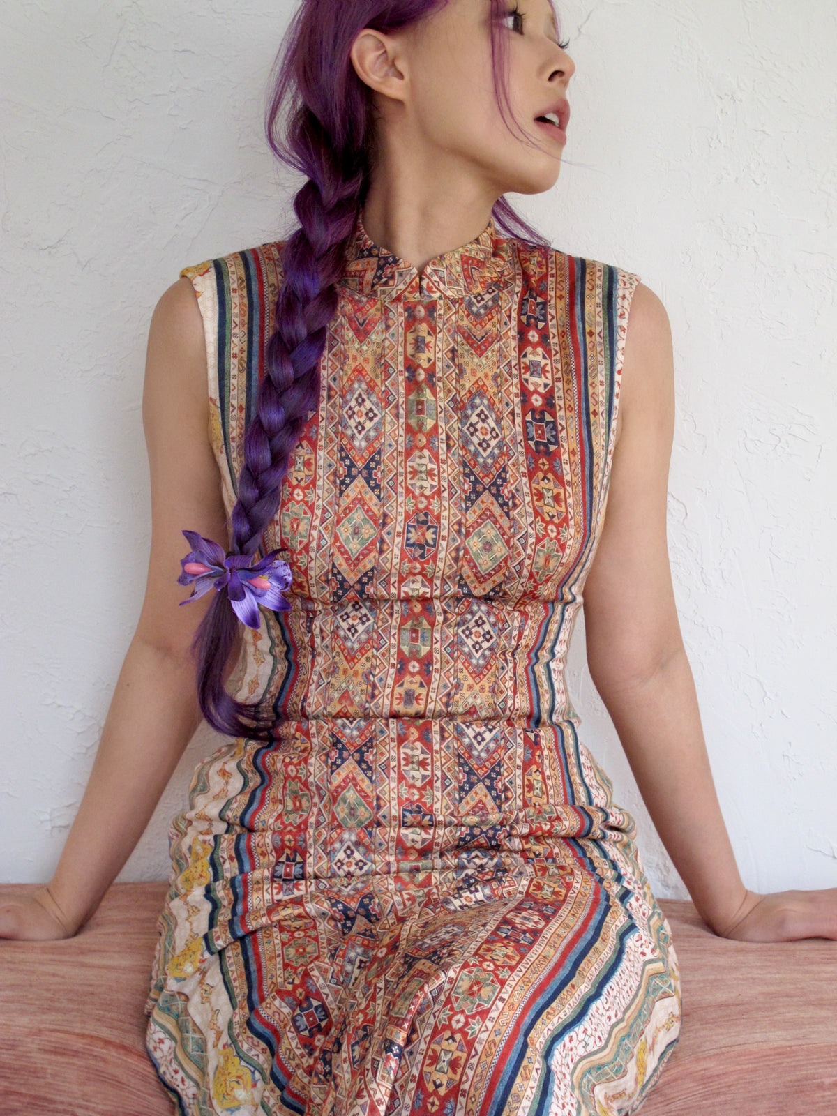 Urban Nomad 城市游牧 Tribal Print Western Sleeveless Pure Cotton Qipao
