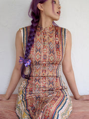 Urban Nomad 城市游牧 Tribal Print Western Sleeveless Pure Cotton Qipao
