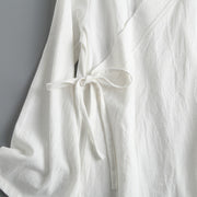 Xiang Shan 香山 Fragrant Hills Unisex Pure Cotton Cross Collar Top