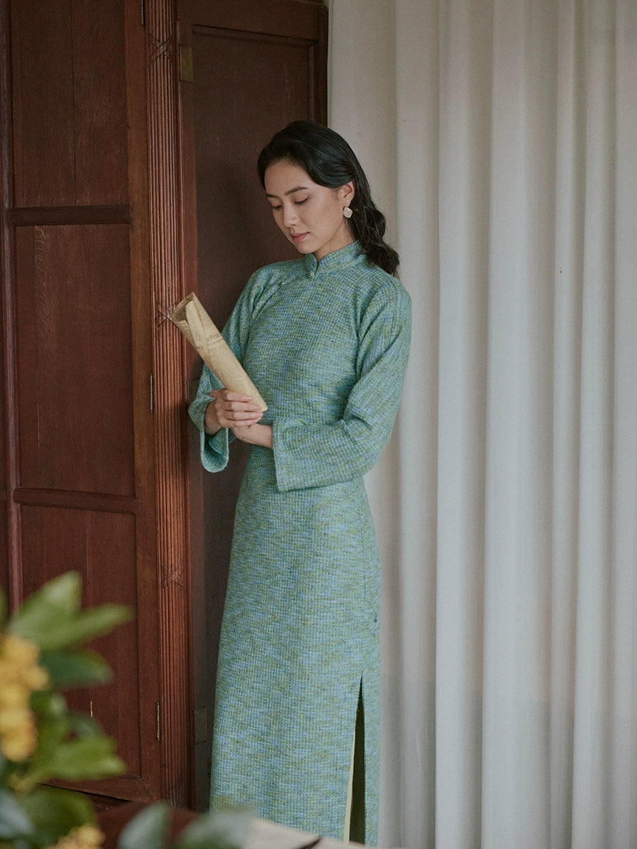 Ling Nan 岭南 Southern Ridge 1930s Knit Long Sleeve Winter Qipao