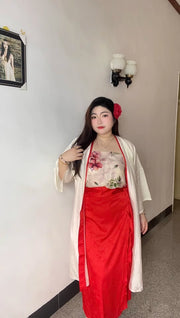 Chi Ai 炽爱 Falling in Love Modernized Song Dynasty Plus Size Rose Ruqun Set