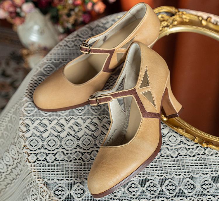 Mary Jane T Strap Shoes 1920s Millie 1920s Mary Jane Shoes (Navy) – American Duchess