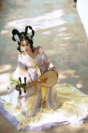 Zhu Zi 朱紫 Scarlet Wisteria Modernized Sui & Northern Southern Dynasty Guiyi Swallow Tail Ruqun Set