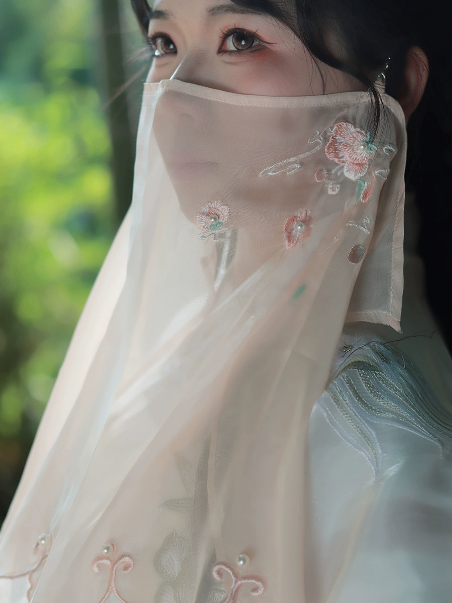 Zu Jiang 俎姜 Embroidered Veil Hanfu Fairy Accessory