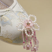 Shanhui Jiao 珊瑚礁 Coral Reef Song Ming Floral Brocade Pearl Flower Qiao Tou Shoes