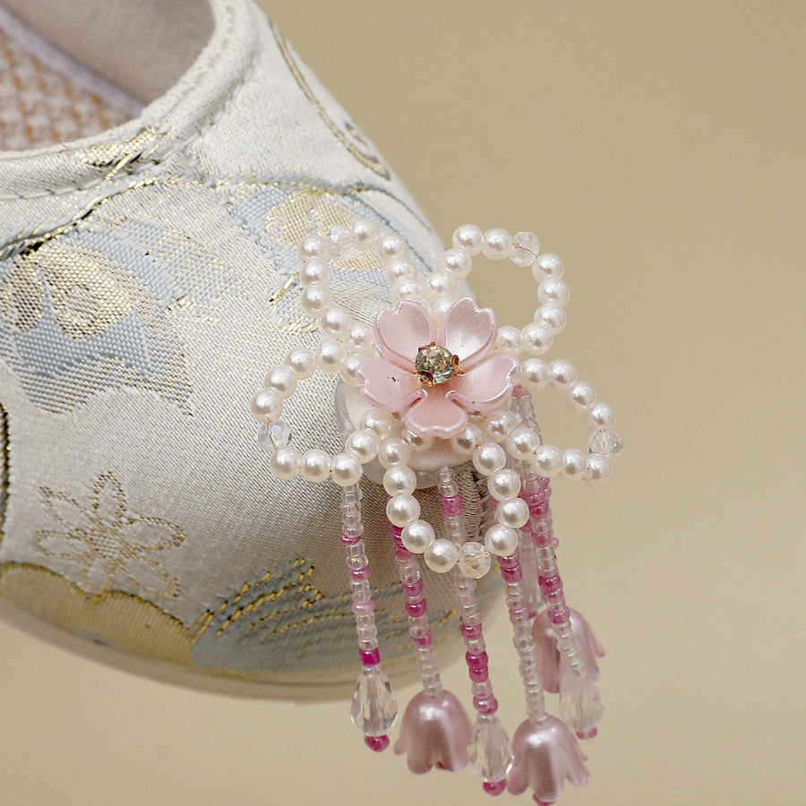 Shanhui Jiao 珊瑚礁 Coral Reef Song Ming Floral Brocade Pearl Flower Qiao Tou Shoes