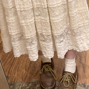 Rice Grain 米豆 Hanyuansu Han Element Cotton Lace Skirt