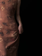 Gu Hua 古画 Ancient Painting Modernized Butterfly Textured Sleeveless Qipao