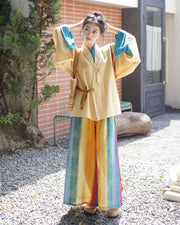 Caihong Tang 彩虹糖 Skittles Modernized Weijin Song Ru Tops & Wide Leg Trousers Set