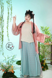 Chun Sheng 春笙 Spring Flute Modernized Song Dynasty Plus Size Beizi Top & Songku Pants Set