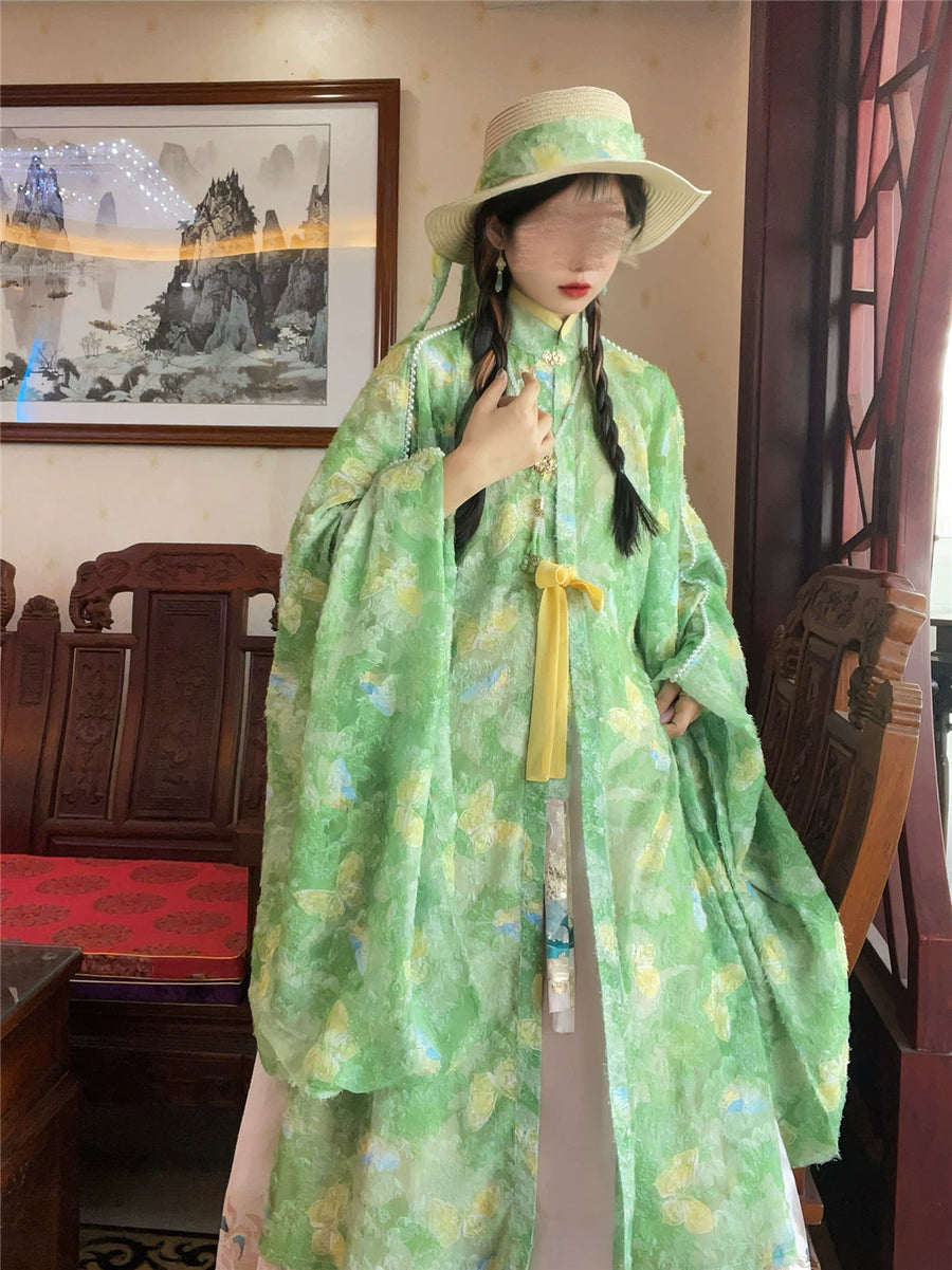 Ye Can 野餐 Picnic Modernized Ming Dynasty Lace Liling Duijin Shirt & Bijia Vest