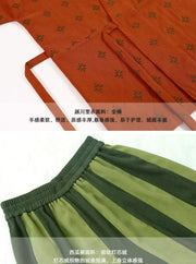 Xi Gua 西瓜 Watermelon Modernized Weijin Tang Cotton Lounge Set & Hat