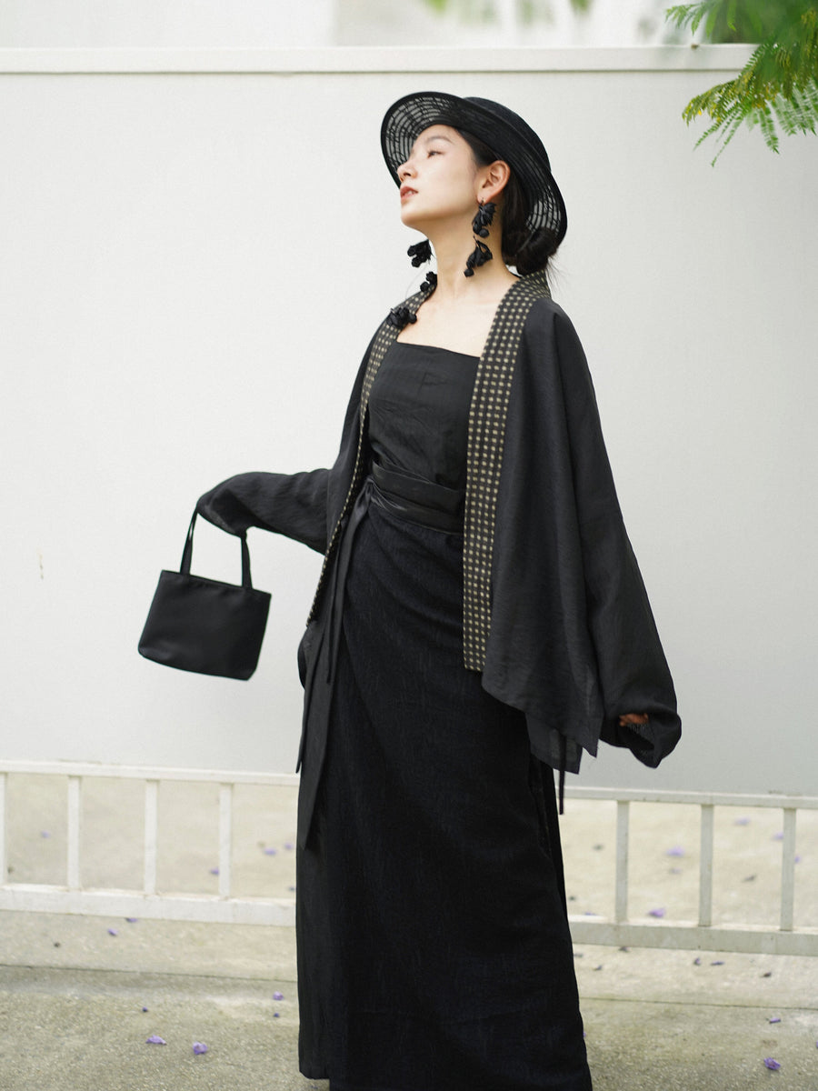 Hei Tong 黑瞳 Black Irises Modernized Song Dynasty Feijixiu & Liangpianqun Two Panel Skirt Ruqun Set