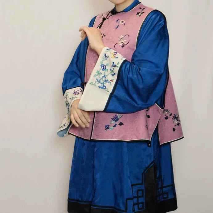 Yu Ci 御赐 Imperial Gift Qing Han Half Panel Trim Embroidered Shangyi Top