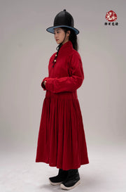 Zhan Qun 战裙 Soldier's Overskirt Ming Dynasty Restoration Cotton Tieli & Hat Set