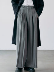 Waterfall 瀑布 Modernized Song Dynasty Men's Pleated Mid Rise Trousers