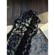 Hua Jiandao 花间道 Path Among the Flowers Modernized Sleeveless Striped Floral Qipao