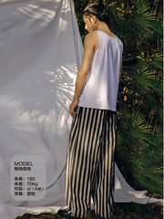 Qing Nian 青年 Youth Modernized Tang Dynasty Unisex Linen Striped Pants