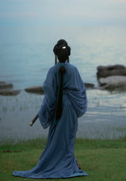 Cang Lang 沧浪 Vast Waves Modernized Warring States Zhiju Straight Hem Robe Set