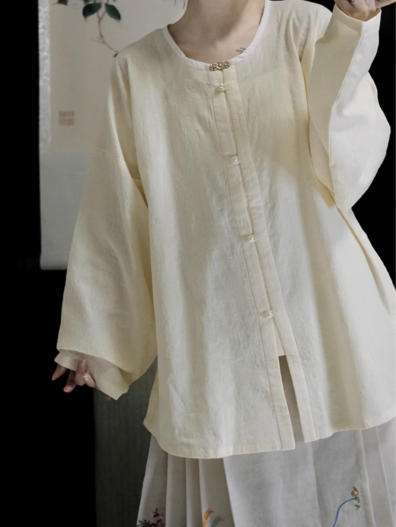 Dan Ta 蛋挞 Egg Tart Ming Dynasty Yuanling Shan Pure Cotton Top – Nüwa Hanfu