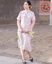 Baihe Dian 百合垫 Lilypad Vintage Plus Size Ramie Plant Summer Qipao