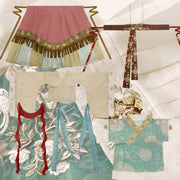 Qingluan Baoping 青鸾宝瓶 Azure Phoenix Fantasy WeiJin Dynasty Daxiushan Long Sleeve Top & Poqun Skirt Full Set