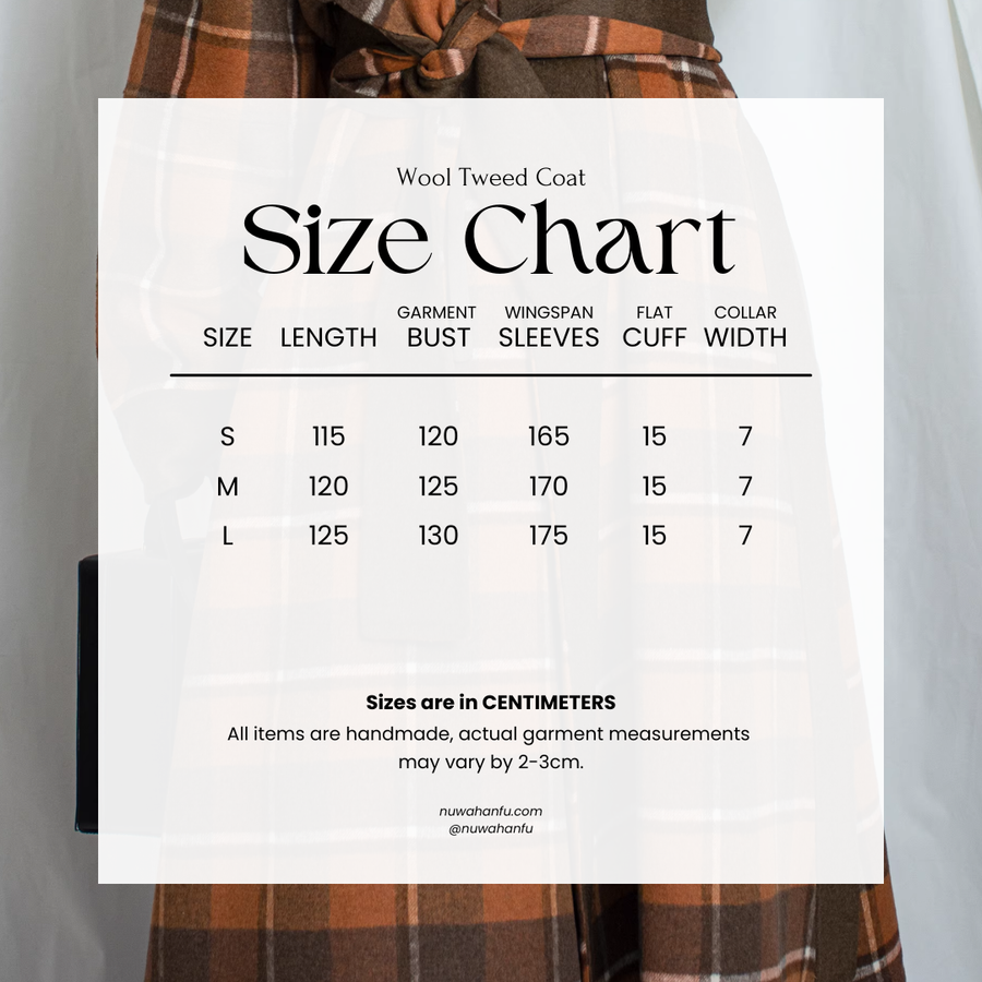 Guagua 瓜瓜 Pumpkin Pumpkin Modernized Early Ming Reversible Plaid Sheep's Wool Coat