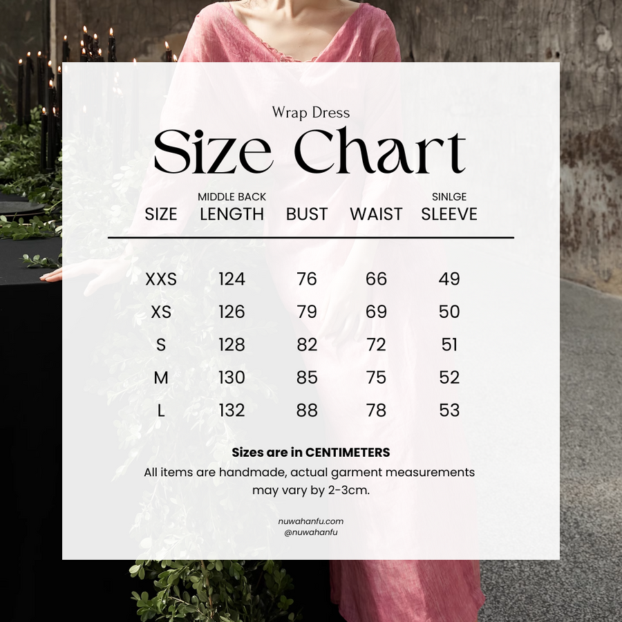 Peach Blossom with a Human Face 人面桃花 New Chinese Style Pure Ramie Wrap Dress