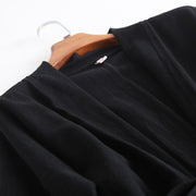 Wu Xiao 无宵 Without Night Song Ming Unisex Cotton Linen Parallel Panel Tied Long Cardigan