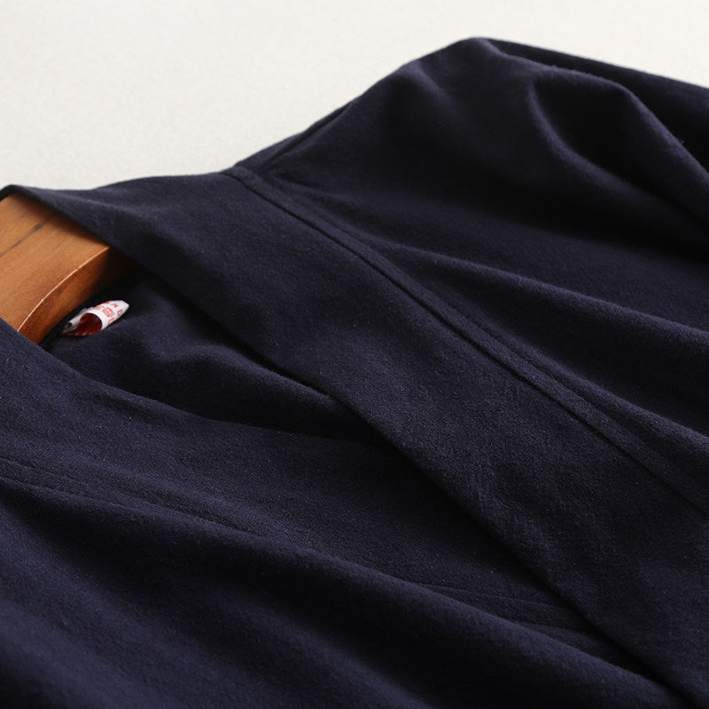 Luo Xia 落霞 Falling Clouds Men's Song & Ming Cotton Linen Jiaoling Changshan Long Top
