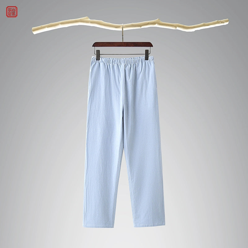 Lao Jie 老街 Old Streets Unisex Cotton & Linen Straight Leg Pants