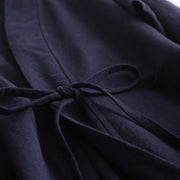 Wu Xiao 无宵 Without Night Song Ming Unisex Cotton Linen Parallel Panel Tied Long Cardigan