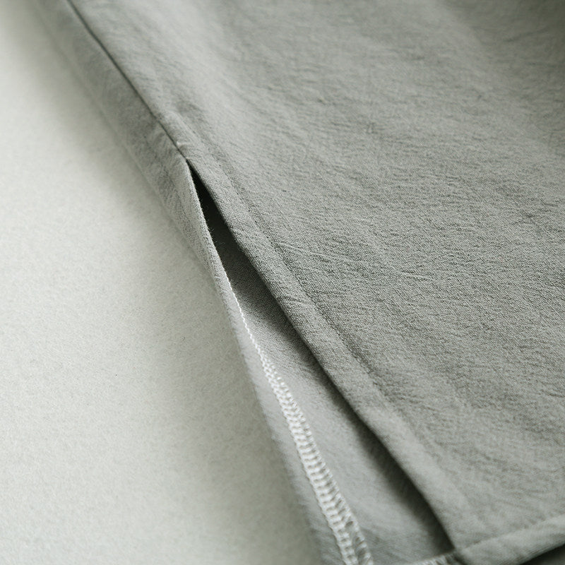 Wu Xiao 无宵 Without Night Song Ming Unisex Cotton Linen Parallel Panel Tied Long Cardigan