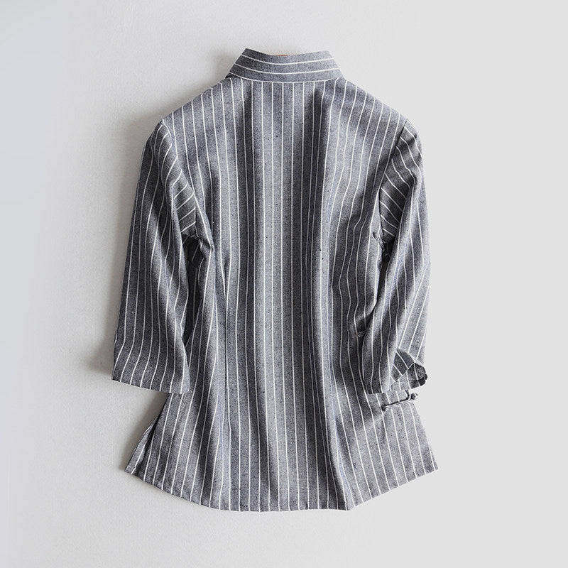 Ban Gong 办公 Bureau Modernized 1930s Men's & Unisex Pure Cotton & Linen Qipao Top