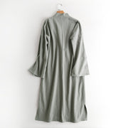 Wu Xiao 无宵 Without Night Song Ming Unisex Cotton Linen Parallel Panel Tied Long Cardigan