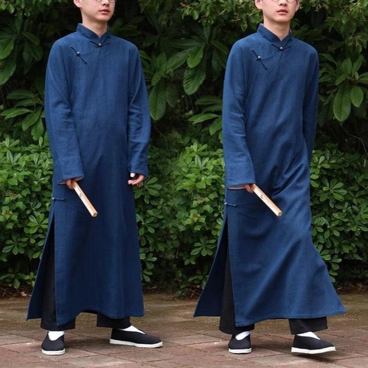 Chen Zhi 陈植 Modernized 1920s Men's Changpao Cotton Linen Pants