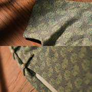 Lüsün 芦笋 Asparagus Republic of China Jacquard Cotton Short Sleeve Qipao